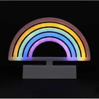 Home Deco Factory Lampe - - Signe Coeur - LED - Effet Néon - Jaune et Rose