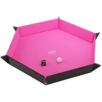 GameGenic GGS60061 - Plateau de dés magnétiques hexagonal noir et rose
