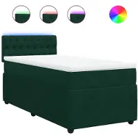 vidaXL Lit boxspring avec matelas vert foncé 80x200 cm velours