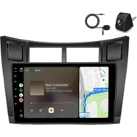 AWESAFE Radio Android compatible avec Toyota Yaris XP90 2005-2012 CarPlay Android Auto Navi Bluetooth DAB+ Caméra de recul 9 pouces 64 Go