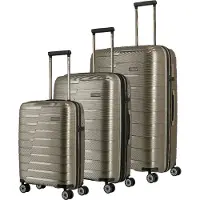 Travelite Valise à roulettes Air Base 4W L / M extensible / S, couleur champagne