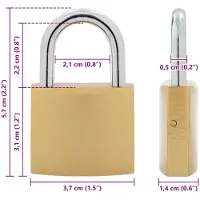 vidaXL U Lock avec Clés 12 pcs Laiton Fer