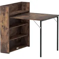 Northio Table de salle à manger pliable avec étagère, style industriel, gain de place, 80 x 90 x 93 cm
