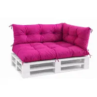 VBChome Coussins pour palettes 120 x 80, 120 x 40 et 70 x 40 cm pour palettes Euro, meubles, support de palette, jardin, balcon, 12 couleurs, rembourrage en flocons de mousse, rose, lot de 3