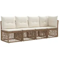vidaXL : Canapé 4 places avec accoudoir gauche, lot de 4, couleur beige
