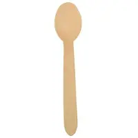 Papstar 86941 Cuillère à soupe jetable Cuillère à soupe jetable en bois (e)