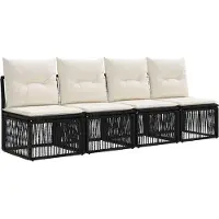 vidaXL Ensemble de canapés de jardin , 7 pièces, en rotin synthétique noir