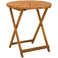 Syfax Table de jardin pliante Naturel Ø70 x 75 cm