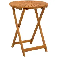 Syfax Table de jardin pliante Naturel Ø60 x 75 cm