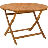 Syfax Table de jardin pliante Naturel Ø110 x 75 cm