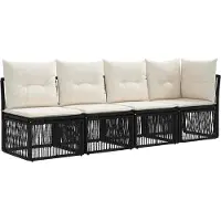 vidaXL Ensemble de canapés de jardin , 6 pièces, en rotin synthétique noir