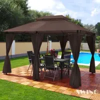 Swing&Harmonie LED - Pavillon 3x4m Minzo Garten Pavillion Solar Gartenzelt Designer Pavilon