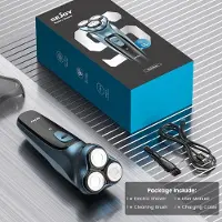 StarTech.com Rasoir électrique pour homme - Rasoir rotatif - Rechargeable - Système à 3 lames - Tondeuse de précision - 85 min d'autonomie - 2 h de charge - Lames en acier inoxydable - Vert