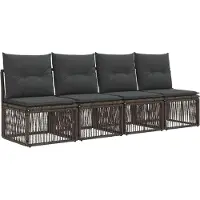 vidaXL Ensemble de canapés de jardin , 9 pièces, gris et gris foncé, en polyrotin
