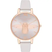 Olivia Burton Montre - - OB16AM158 - Cadran Argenté - Bracelet en Cuir - Étanchéité 3 ATM