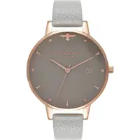 Olivia Burton Montre - - OB16AM87 - Analogique - Cuir Gris - 38 mm - Femme