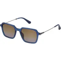 Police Lunettes de Soleil SPLL10 52/20/145 0892 BLU TRASPARENTE LUCIDO ACETATE MAN POL SUN SPLL10 0892 52 20 145