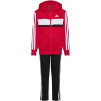 Adidas Seasonal Essentials Tiberio 3 Stripes Fleece Tracksuit Rouge 13-14 Years Enfants
