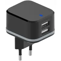 HQ Power Chargeur compact avec double sortie USB 5 V - 4,8 A Max. - 24 W maximum. - Noir
