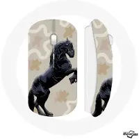 CAPACHEAP Souris Sans Fil Frison Noir Race de cheval