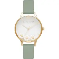 Olivia Burton Montre - - OB16CH17 - Cadran blanc - Bracelet en cuir véritable - Quartz 30mm