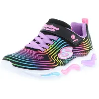 SKECHERS Baskets Fille Rayons Ondulés Noir