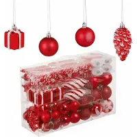 Relaxdays Ensemble de boules de Noël (72x)