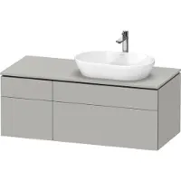 Duravit L-Cube Meuble sous-lavabo en console suspendu, avec plan de toilette en console, 4 tiroirs, vasque à droite, 1220x482x550mm, LC4874007070000