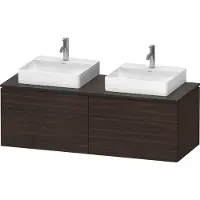 Duravit L-Cube Meuble sous-lavabo en console suspendu, avec plan de toilette en console, 4 tiroirs, pour deux vasques, 1420x482x550mm, LC4872B69690000