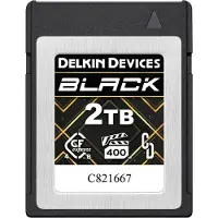 Delkin CFexpress 4.0 BLACK Type B R3700/W3220 (VPG400) 2TB (2000 Go, CFexpress type B), Carte mémoire, Noir