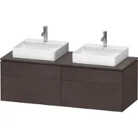 Duravit L-Cube Meuble sous-lavabo en console suspendu, avec plan de toilette en console, 4 tiroirs, pour deux vasques, 1420x482x550mm, LC4872B72720000