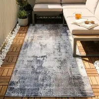 FRAAI Tapis de couloir lavable | Domingo Grunge Taupe/Crème | 80x180cm | Crème | Tapis de couloir | Tapis