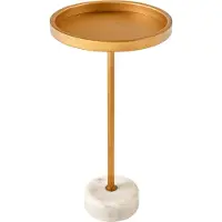 Invicta Table d'appoint 60 cm en marbre doré, design moderne pour le salon - ACHETER MAINTENANT