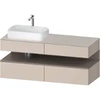 Duravit Collection One Meuble sous-vasque sur console, 2 tiroirs, 2 coulissants, découpe à gauche, 1400x550x600mm, niche basalte mat, QA4765043910000
