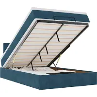 vidaXL Lit ottoman avec matelas bleu foncé 120x190 cm velours