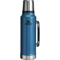 Stanley The Legendary Classic Bottle 1.5QT, Hammertone Lake 10-11347-120 bouteille thermos avec bouchon verseur et gobelet, 1.4L