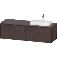 Duravit L-Cube Meuble sous-lavabo en console suspendu, avec plan de toilette en console, 4 tiroirs, vasque à droite, 1620x482x550mm, LC4871R72720000