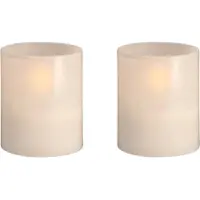 Moods & More MM LED glass candle, Hurricane, Vanilla, 2-pack, 47x57 mm (2x)