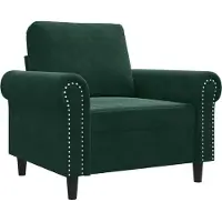 vidaXL Fauteuil vert foncé 60 cm velours