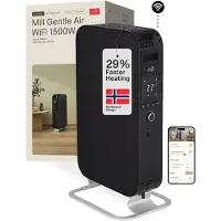 Mill Radiateur à air pulsé - OIL1500WIFI3 - Radiateur à huile - 1500 W - Convient pour les pièces, Radiateur, Noir
