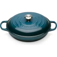 Le Creuset Shallow pan Evo 26cm, Poêle + casserole, Turquoise, Bleu