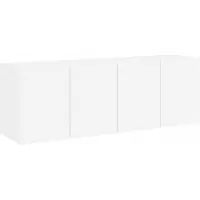 vidaXL Armoires TV murales 2 pcs. Blanc 60x30x41 cm