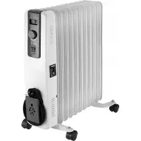 Neo Tools Radiateur à huile 2500W - Radiateur électrique à 11 ailettes, 3 niveaux de chauffage, thermostat réglable, protection contre la surchauffe et roulettes