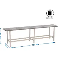 Simonlocker Desmontadas Metal Bench 475x1500x320 Mm Argenté
