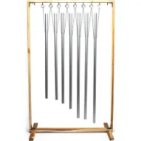Bahadra Tubes sonores de guérison Chakra en set de 7 avec support -- 83x110 cm