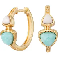 Cai Boucles d'oreilles turquoise / or / blanc