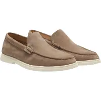 BOSS pour homme. 50543083 Mocassins en daim avec logo gravé marron (44), Beige, Plat, Cuir, Aucun, Casuel