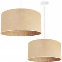 Light11 HOME Light-Home Juta Lampe à suspendre - métal avec abat-jour en tissu - E27 - Classique 1-flamme 45 cm - base noire et jute