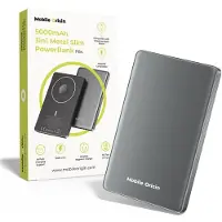 Mobile Origin Batterie externe 5000 mAh 3-en-1, fine et métallique, modèle Pb4