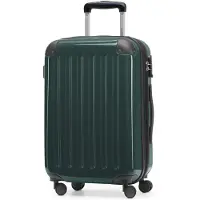 Hauptstadtkoffer Alex - Bagage à main valise rigide avion extensible trolley cabine Carry-On Hand Luggage Hardcase, 4 roulettes, 55 cm, 42 L,Waldgrün